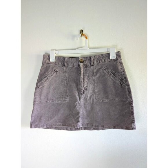 American Eagle Skirt Size 10 Mini Hi Rise Super Stretch Corduroy Lavender Preppy - Picture 1 of 5